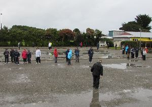 Playing in the rain at Kapiti