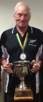 Bob McCarthy with Trans Tasman Trophy