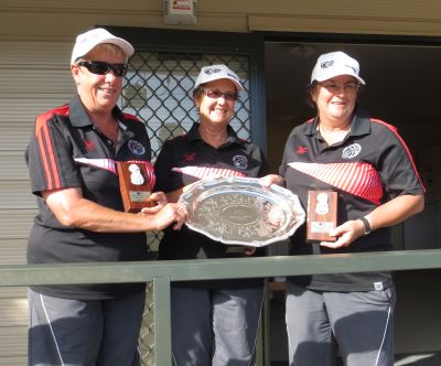 National Women's Triples winners: Christine, Sharon, Claire